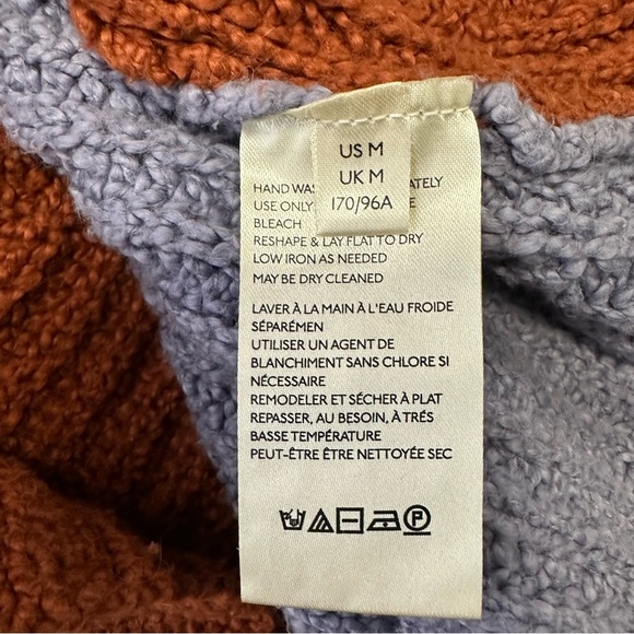 Free People Rust Orange Pele Combo Pullover Cowl Neck Greater Than Sweater M - Picture 11 of 14